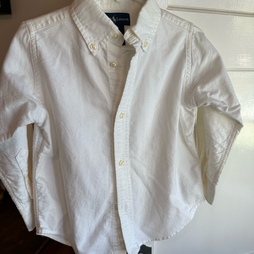 Ralph Lauren white long sled cotton shirt